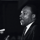 Martin Luther King Jr. makes his last public appearance at the Mason Temple on April 3, 1968, in Memphis, Tenn.